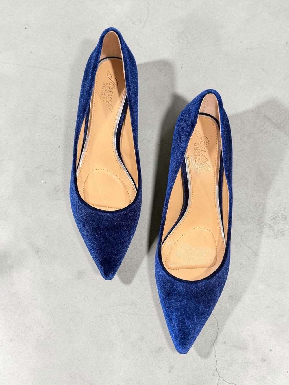 Badgley Mischka Blue Velvet Kitten Heels